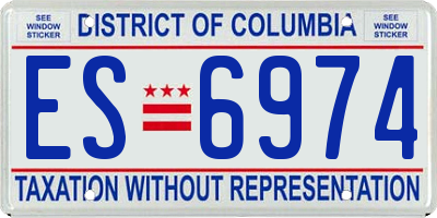 DC license plate ES6974