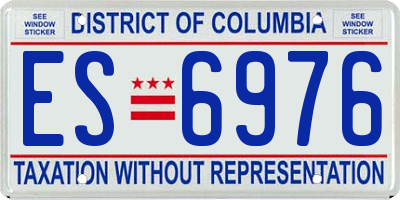DC license plate ES6976