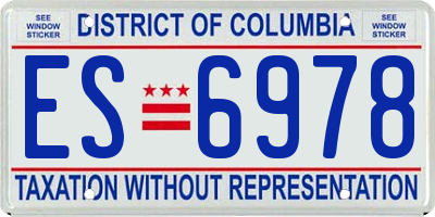 DC license plate ES6978