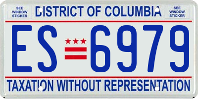 DC license plate ES6979