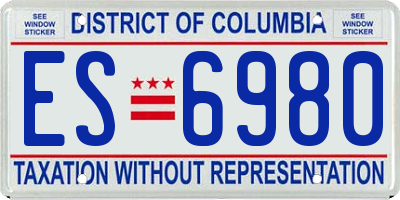DC license plate ES6980
