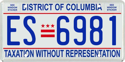 DC license plate ES6981