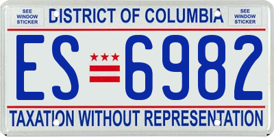 DC license plate ES6982