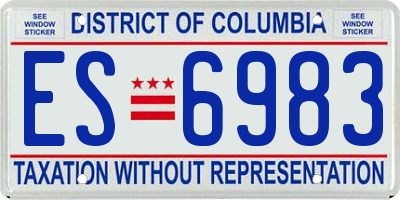 DC license plate ES6983