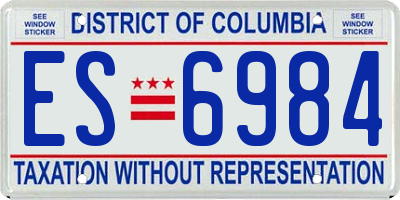 DC license plate ES6984