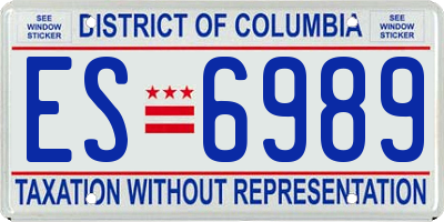 DC license plate ES6989