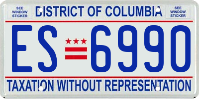 DC license plate ES6990