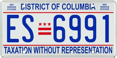 DC license plate ES6991