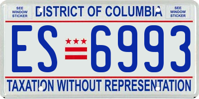 DC license plate ES6993