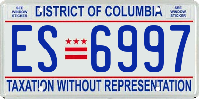 DC license plate ES6997