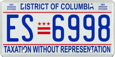 DC license plate ES6998