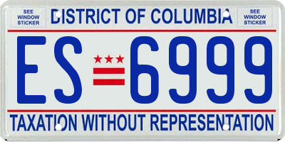 DC license plate ES6999