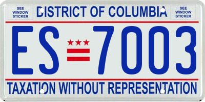 DC license plate ES7003