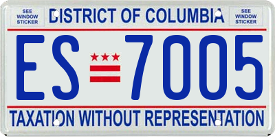 DC license plate ES7005