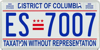 DC license plate ES7007