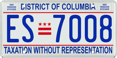 DC license plate ES7008