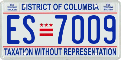 DC license plate ES7009