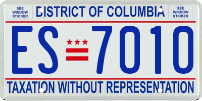 DC license plate ES7010