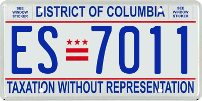 DC license plate ES7011