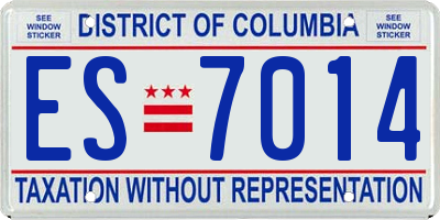 DC license plate ES7014