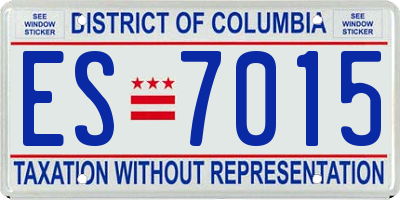 DC license plate ES7015