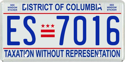 DC license plate ES7016