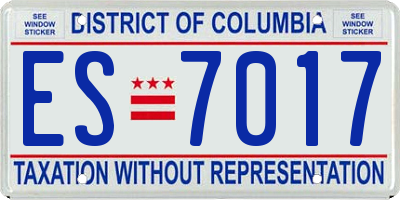 DC license plate ES7017