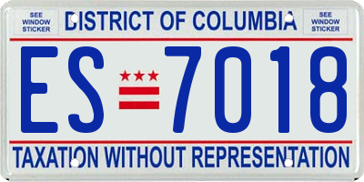 DC license plate ES7018