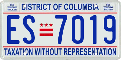 DC license plate ES7019
