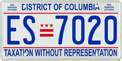 DC license plate ES7020