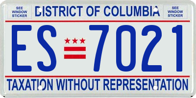 DC license plate ES7021