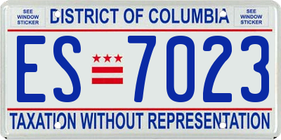 DC license plate ES7023