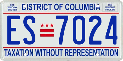 DC license plate ES7024