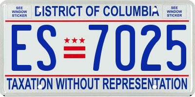 DC license plate ES7025