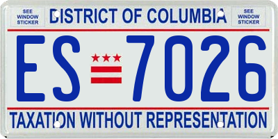 DC license plate ES7026