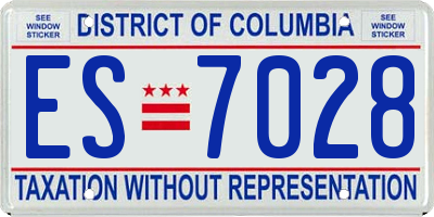 DC license plate ES7028