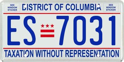 DC license plate ES7031