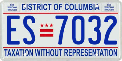 DC license plate ES7032