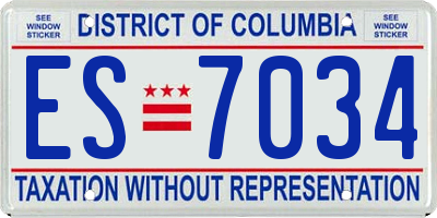 DC license plate ES7034