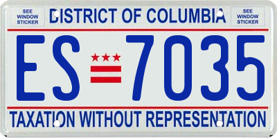 DC license plate ES7035