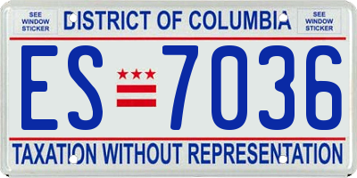 DC license plate ES7036