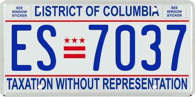 DC license plate ES7037