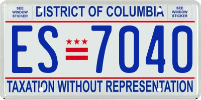 DC license plate ES7040
