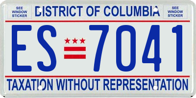 DC license plate ES7041