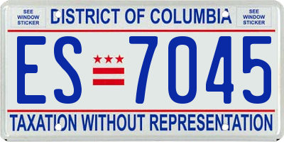 DC license plate ES7045