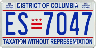 DC license plate ES7047
