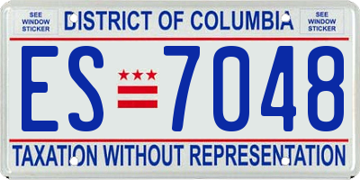 DC license plate ES7048