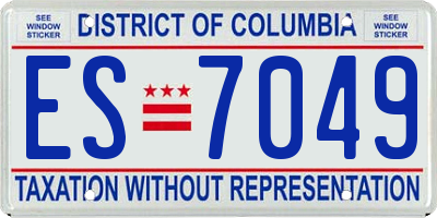 DC license plate ES7049
