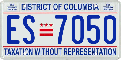 DC license plate ES7050