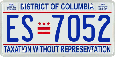 DC license plate ES7052